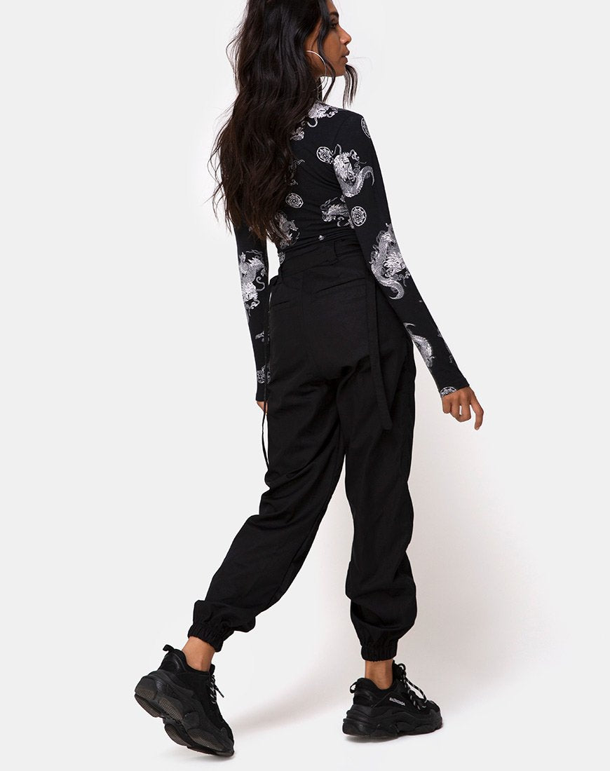Afbeelding van Lara Crop Top in Black Dragon