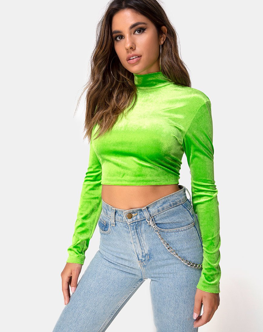 Afbeelding van Lara Crop top in Velvet Lime