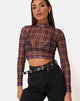 Afbeelding van Lara Crop Top in Net Checking Out Brown