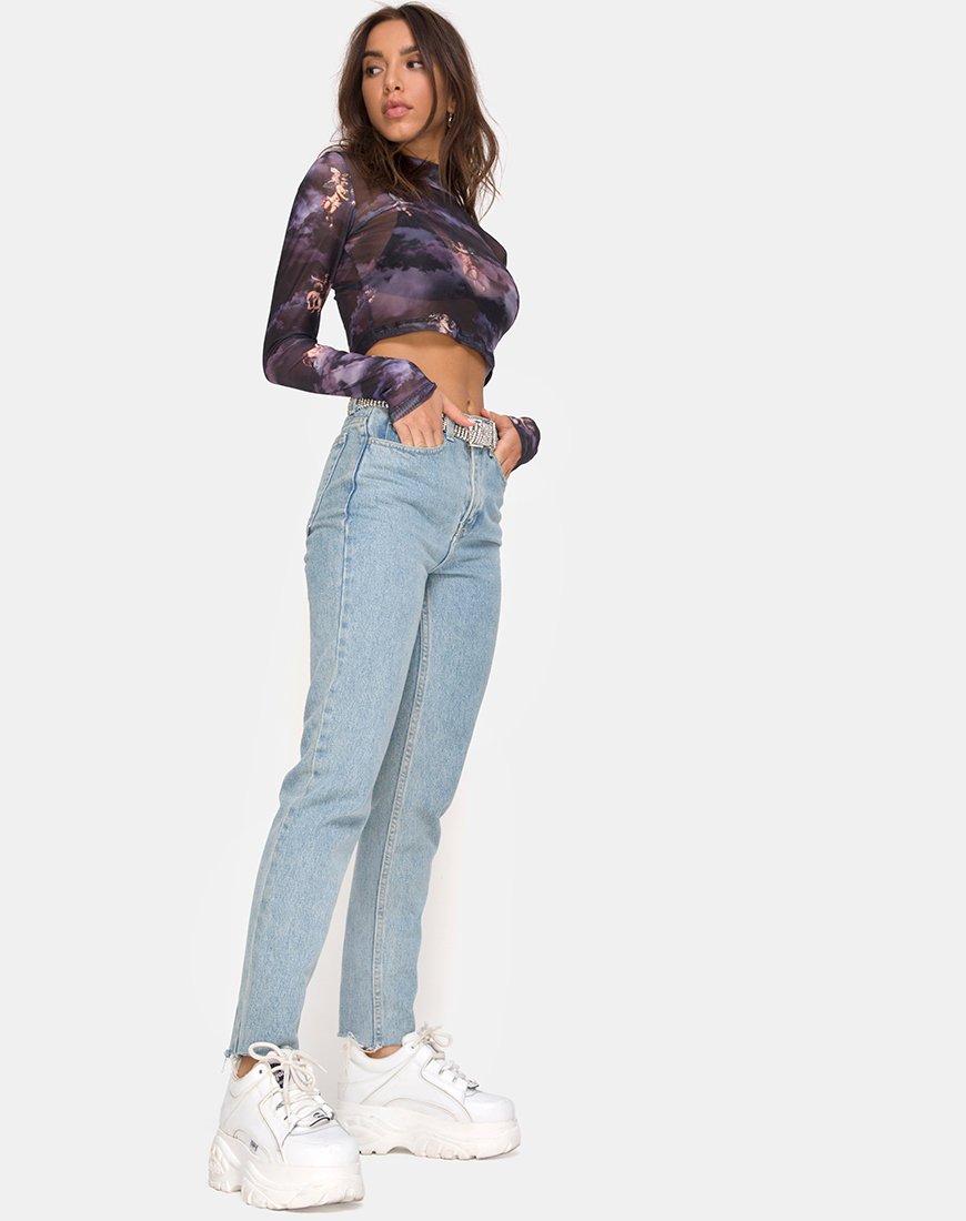 Afbeelding van Lara Crop Top in Dark Angel Mesh