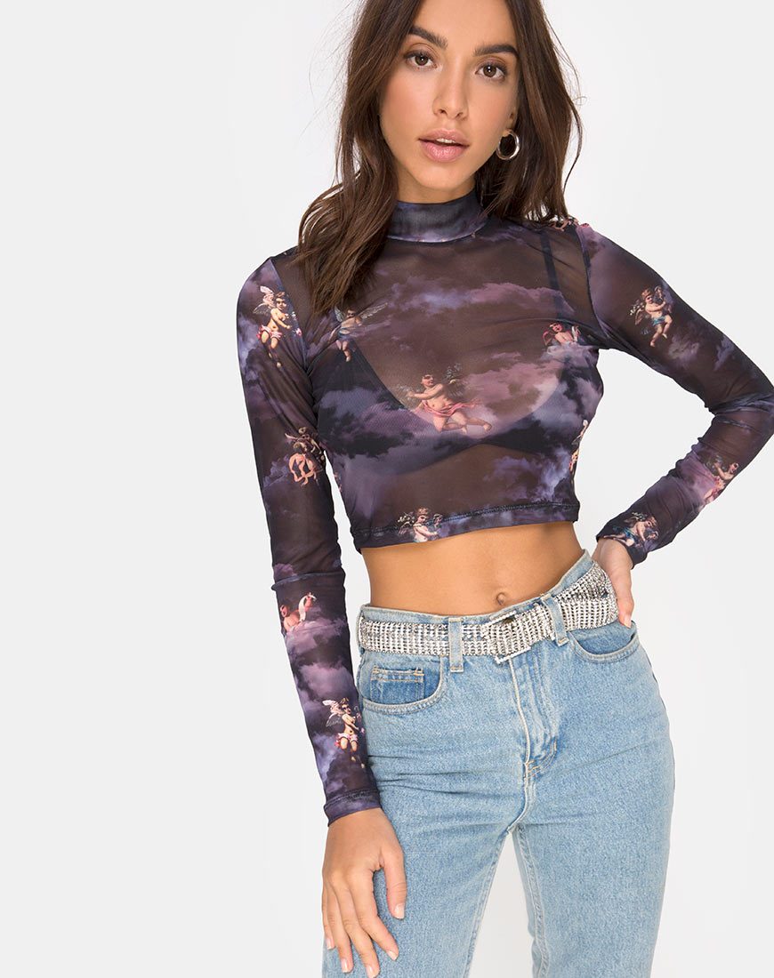 Afbeelding van Lara Crop Top in Dark Angel Mesh