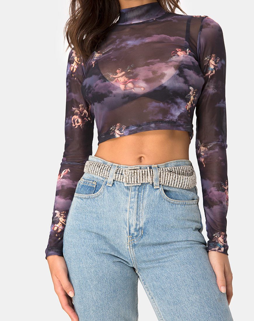 Afbeelding van Lara Crop Top in Dark Angel Mesh