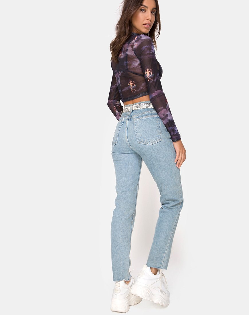 Afbeelding van Lara Crop Top in Dark Angel Mesh