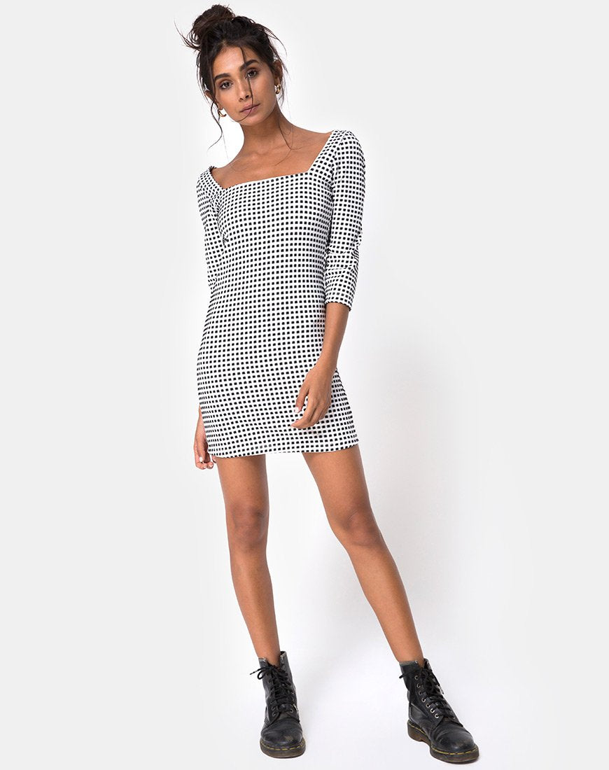 Afbeelding van Laras Jurk in Gingham Zwart Ivoor