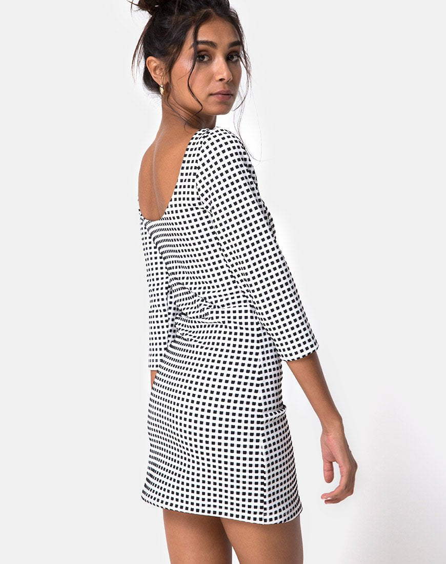 Laras Jurk in Gingham Zwart Ivoor