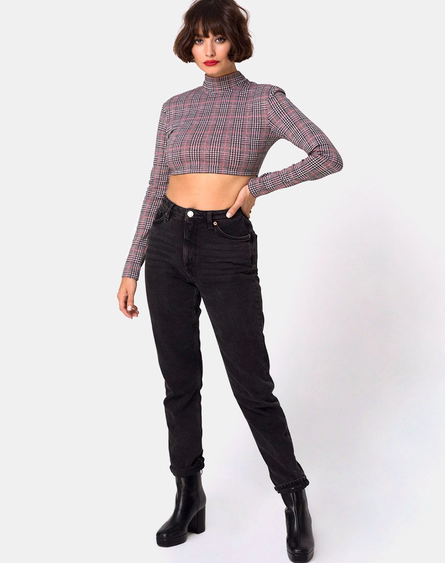 Afbeelding van Laretta Crop Top in Charles Check Blush