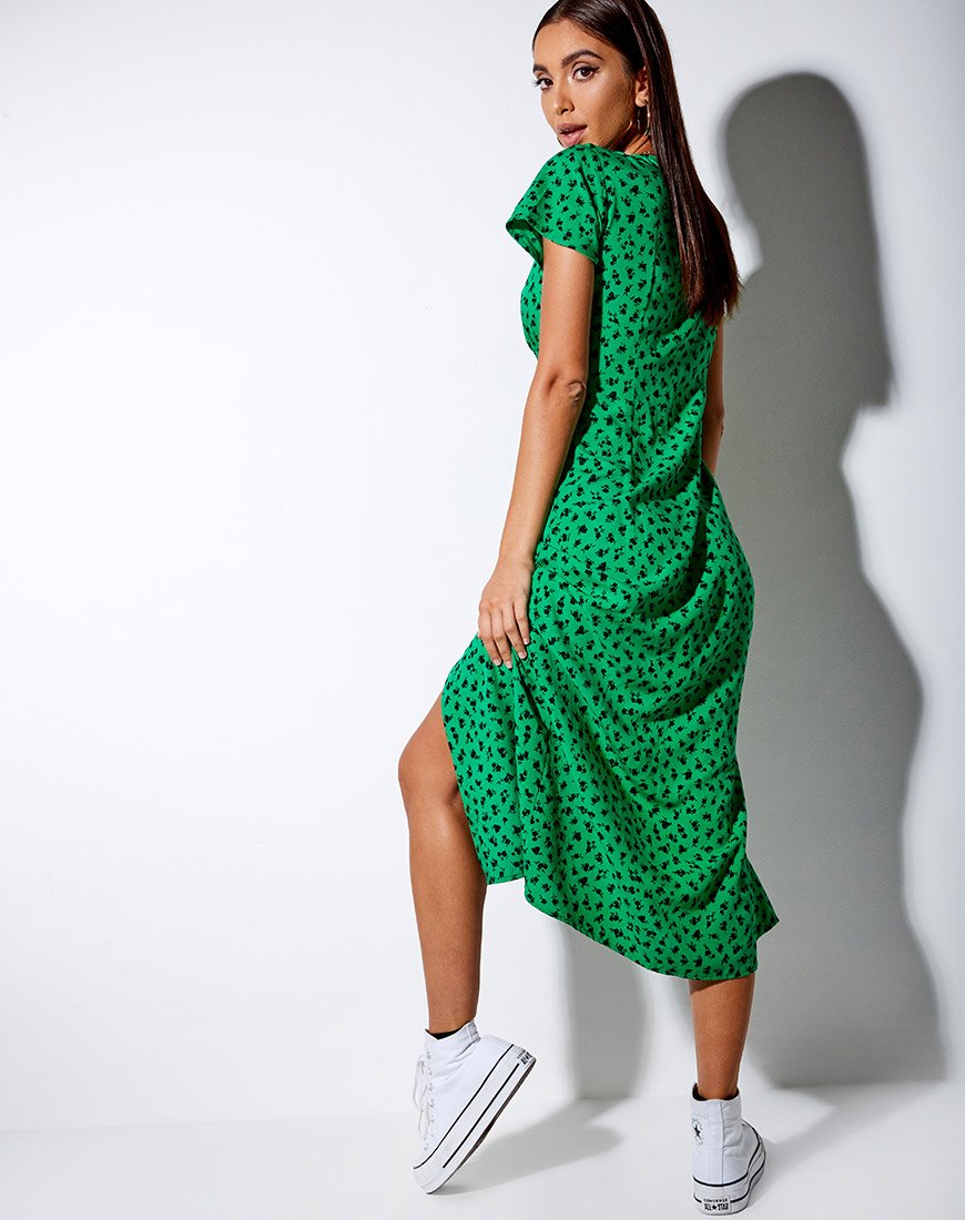 Afbeelding van Larin Midi Dress in Dainty Daisy Green