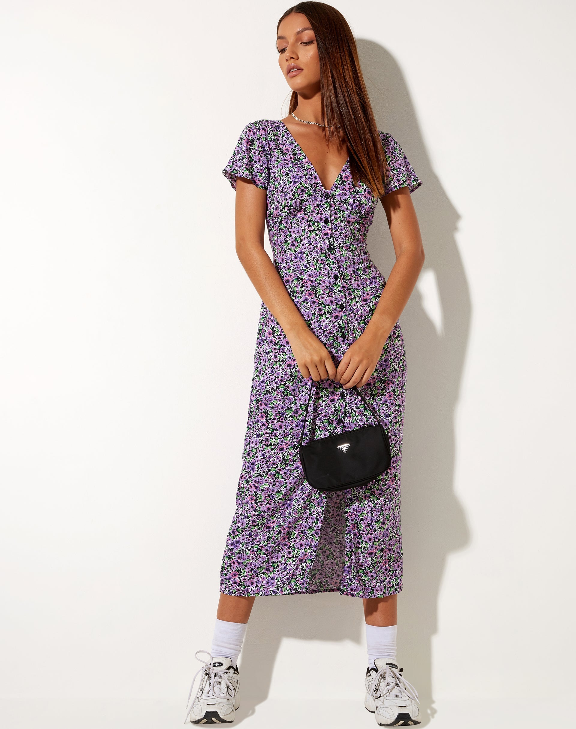 Afbeelding van Larin Midi Dress in Lila Bloesem