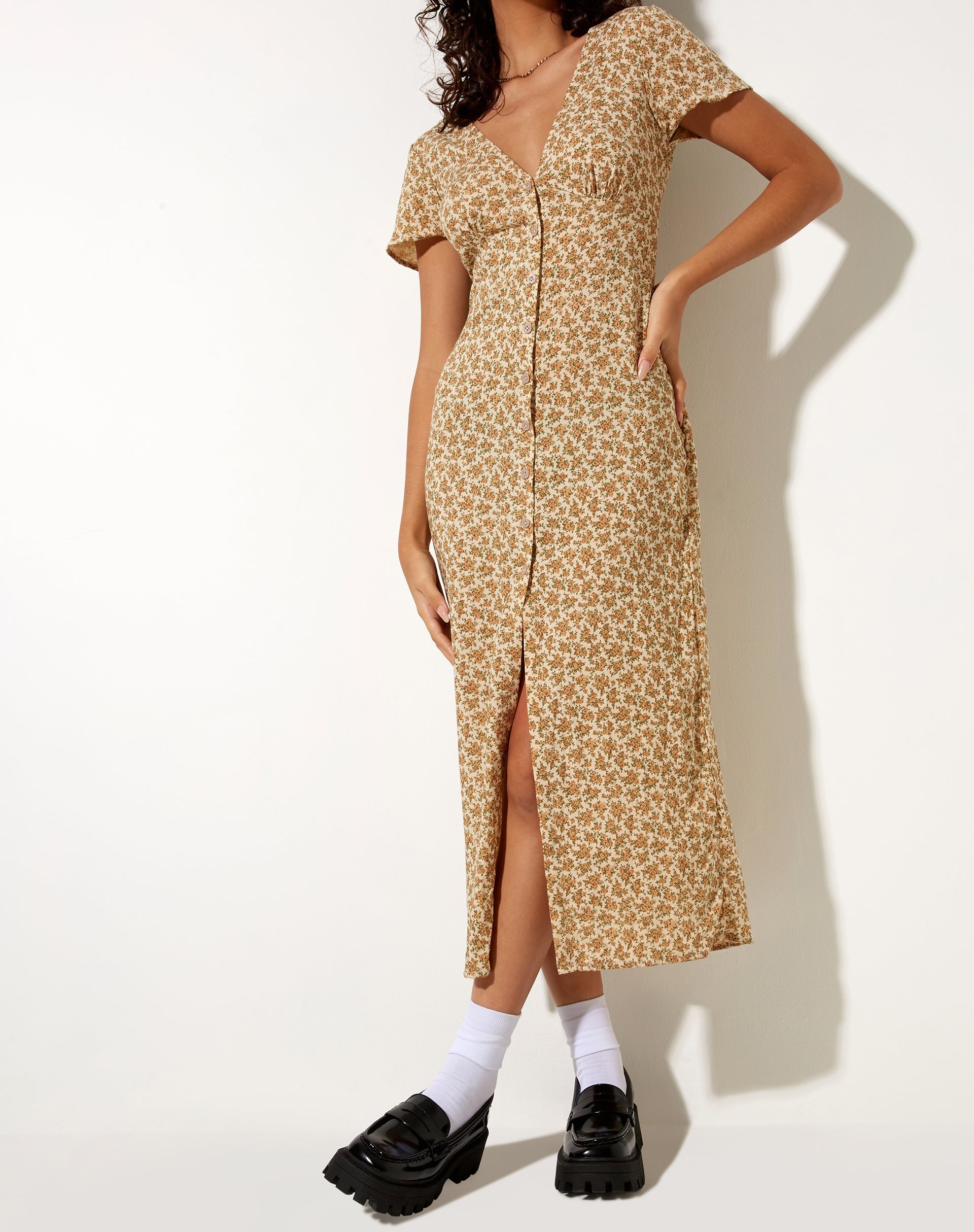 Afbeelding van Larin Midi Dress in Washed Ditsy
