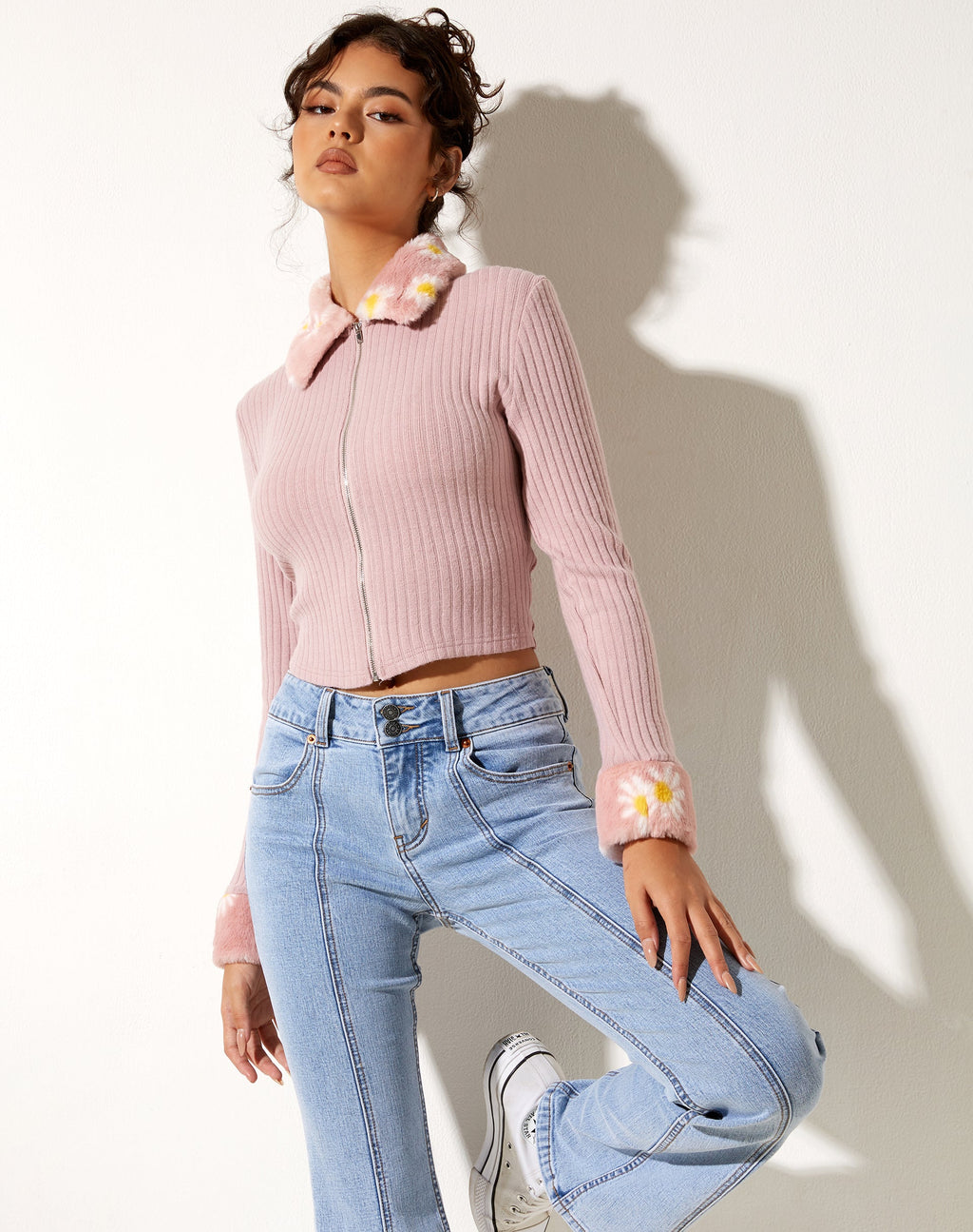 Larita Cardi in gebreid donkerroze