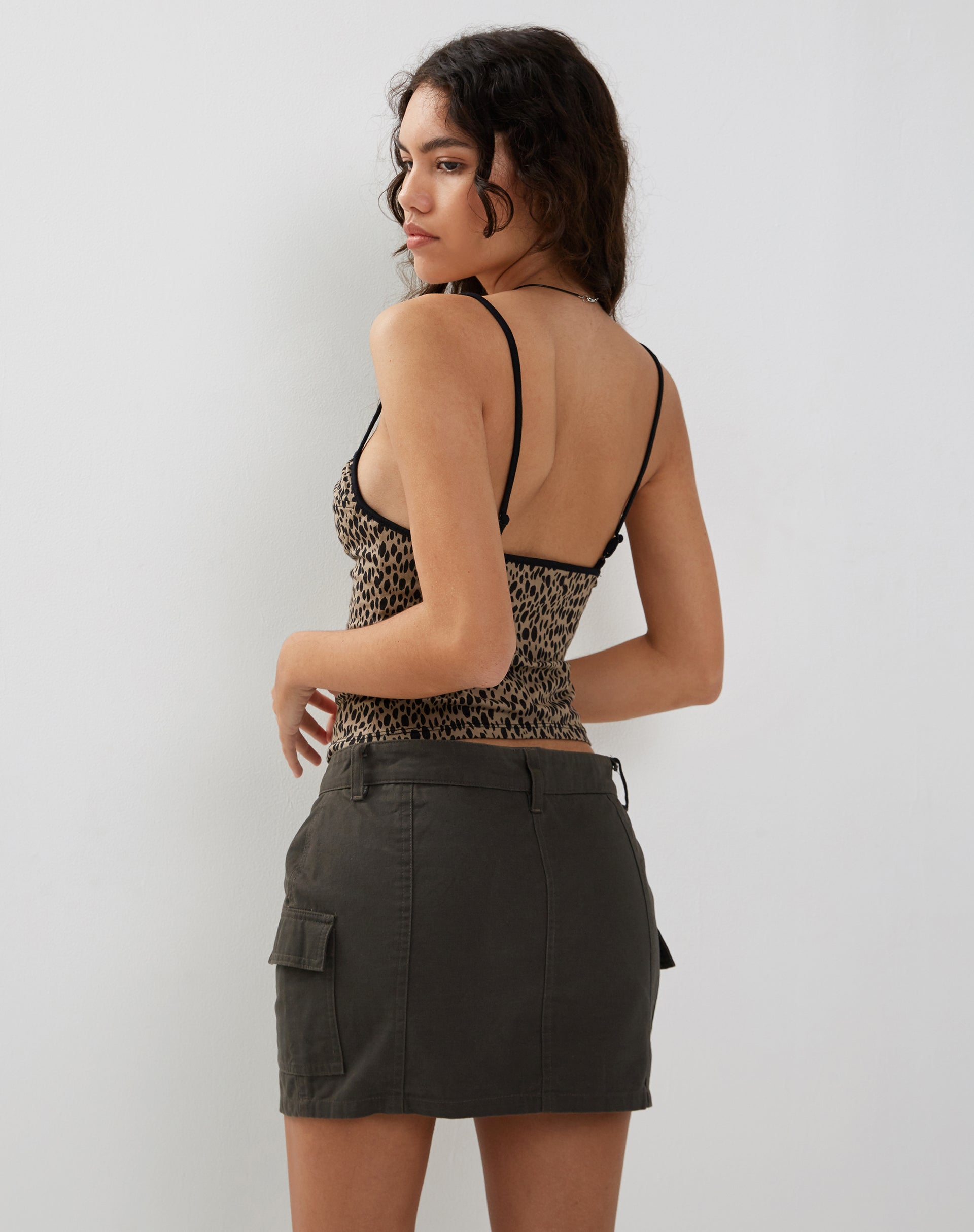 Afbeelding van Lashi Strappy Cami Top in Mini Cheetah
