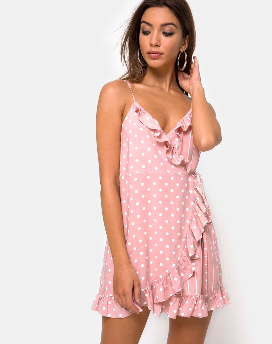 Lasky Jurk in Streep Roze en Wit