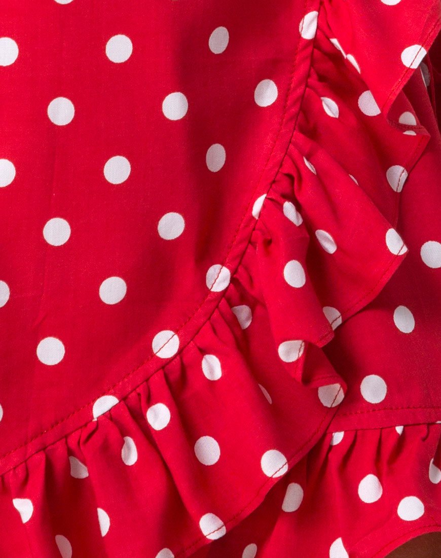 Afbeelding van Lasky Jurk in Medium Polka Rood en Wit