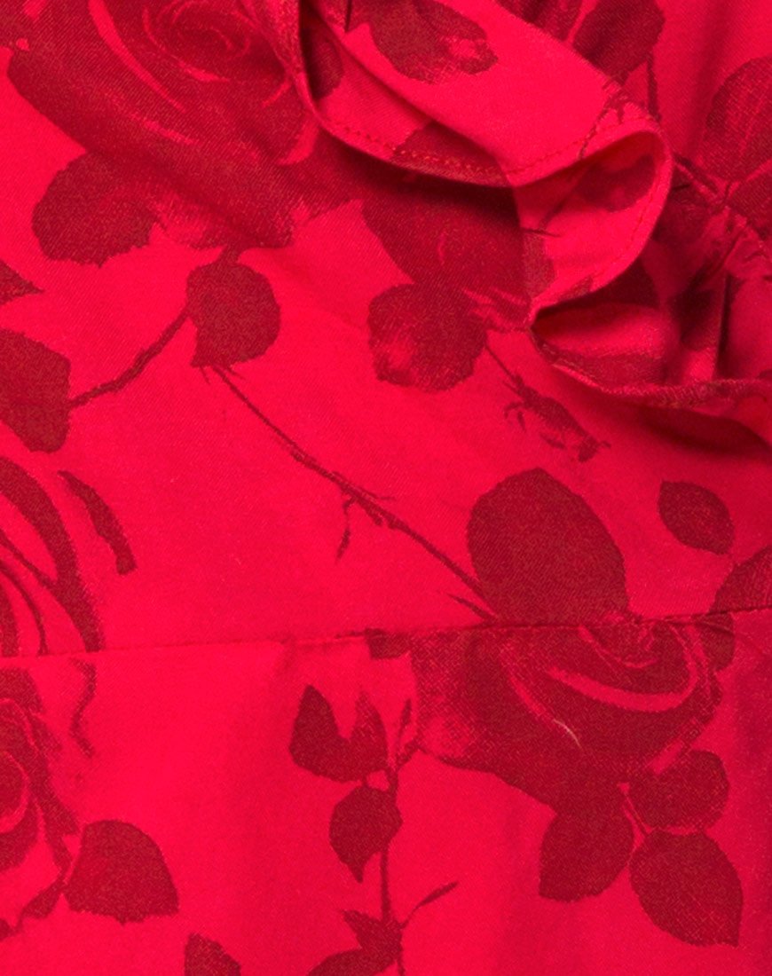 Afbeelding van Lasky Slip Dress in ton-sur-ton gebloemd rood