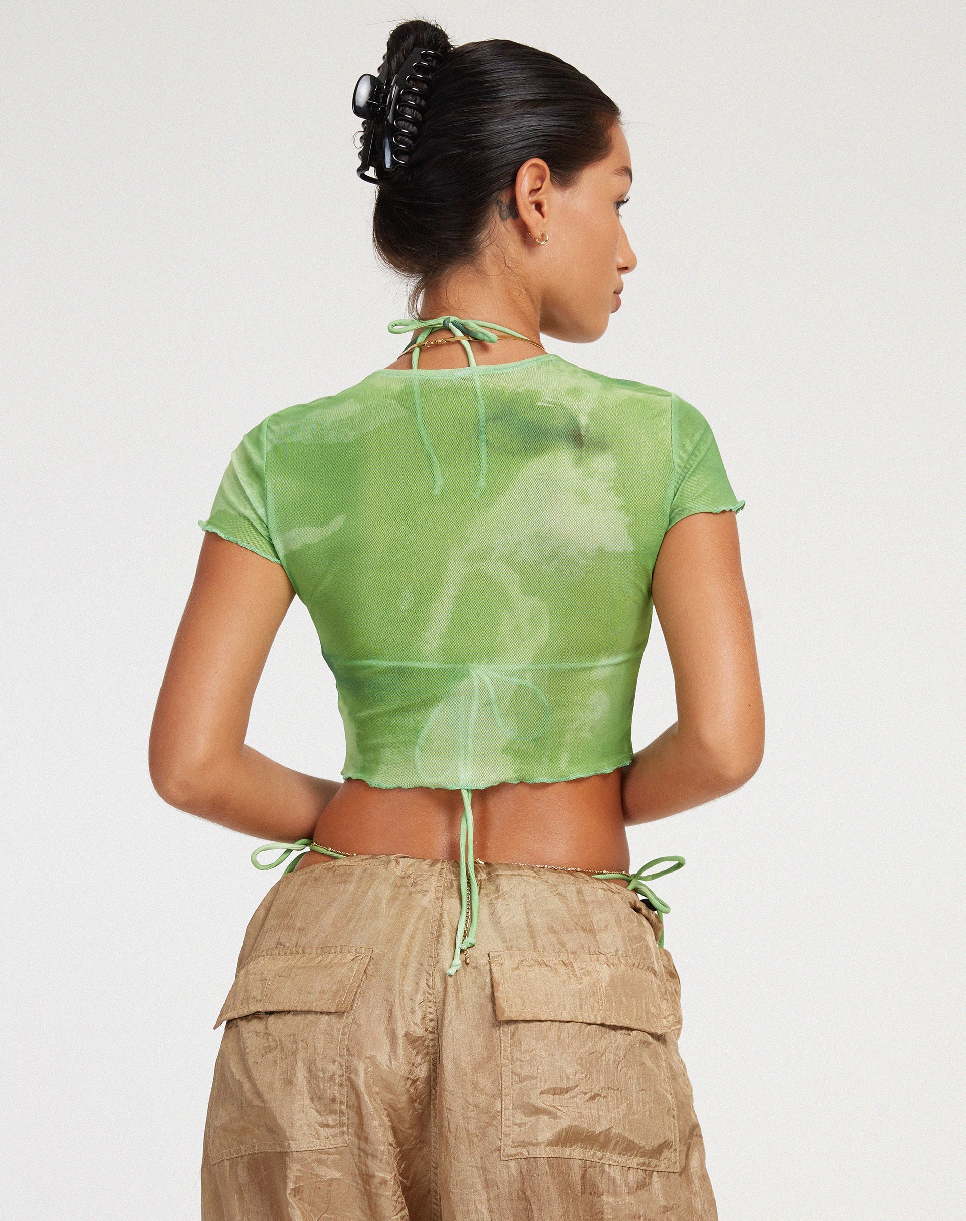 beeld van Tiney Crop Top in aquarelgroen