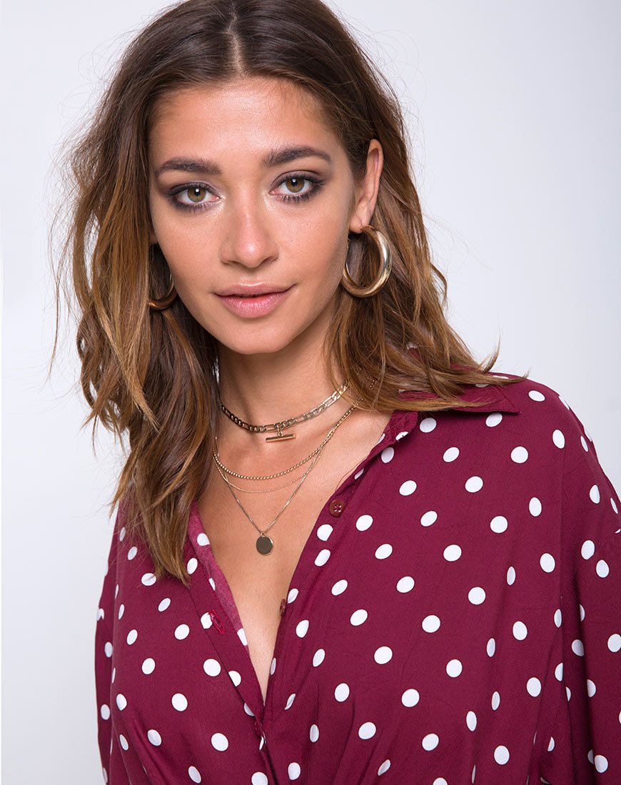 Afbeelding van Lauv Shirt in Medium Polka Wijn