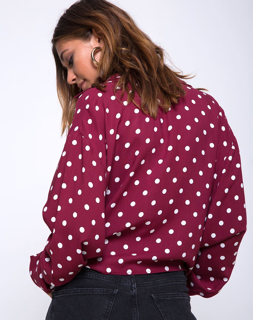 Afbeelding van Lauv Shirt in Medium Polka Wijn