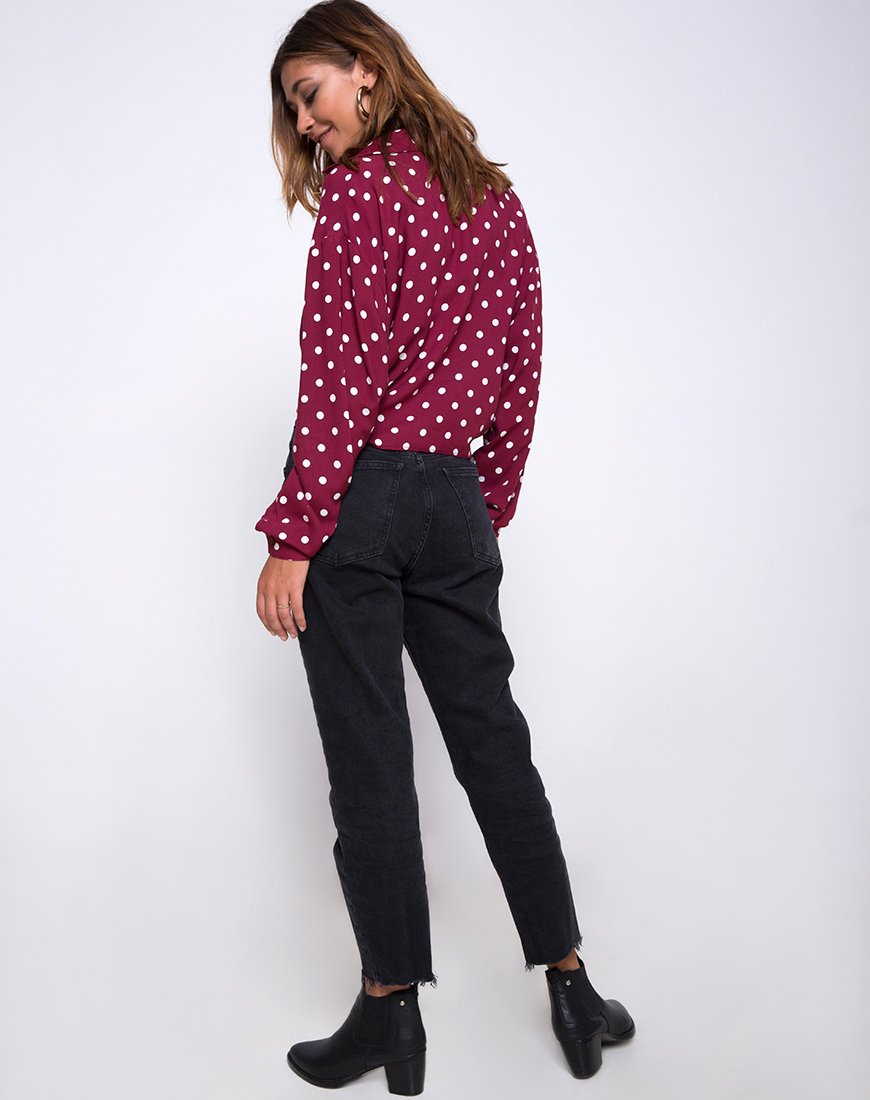 Afbeelding van Lauv Shirt in Medium Polka Wijn