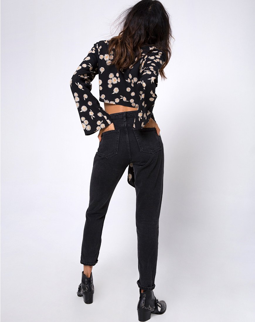 Afbeelding van Laya Wrap Top in Grunge Daisy Floral