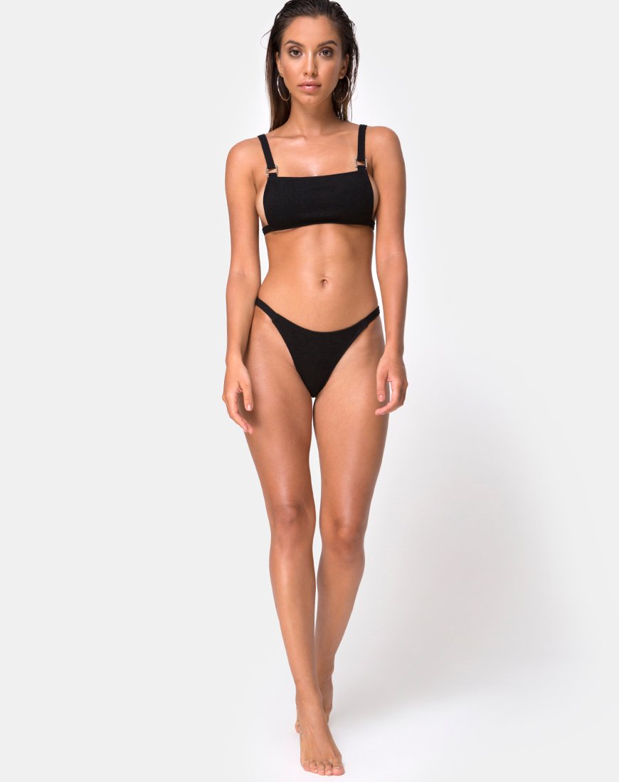 Afbeelding van Leema Bikinitop in zwart ribtricot