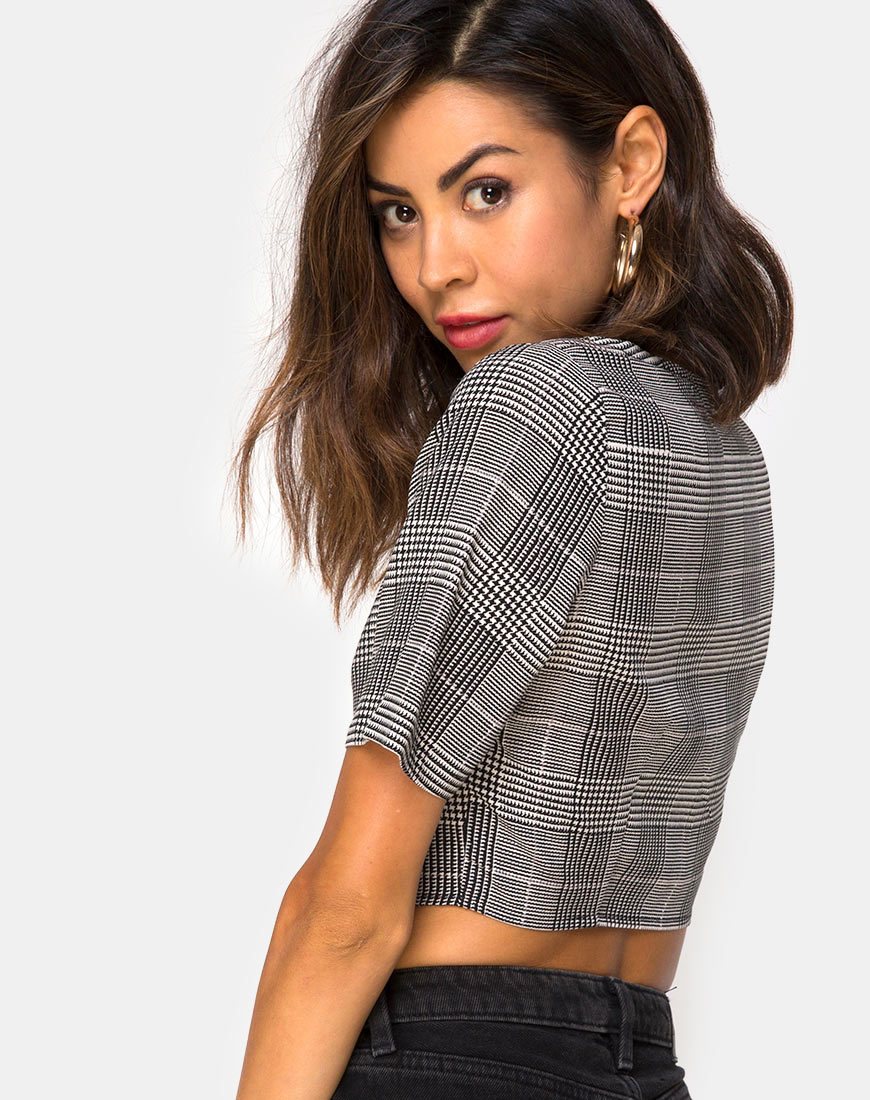 Afbeelding van Legia Crop Top in Charles Check Grijs