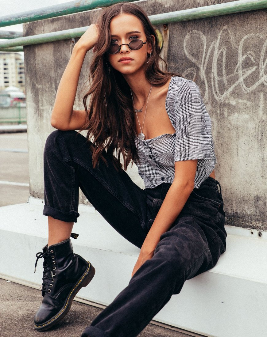 Legia Crop Top in Charles Check Grijs