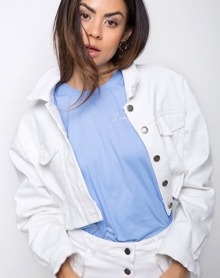 Afbeelding van Leisk minirok in denim wit