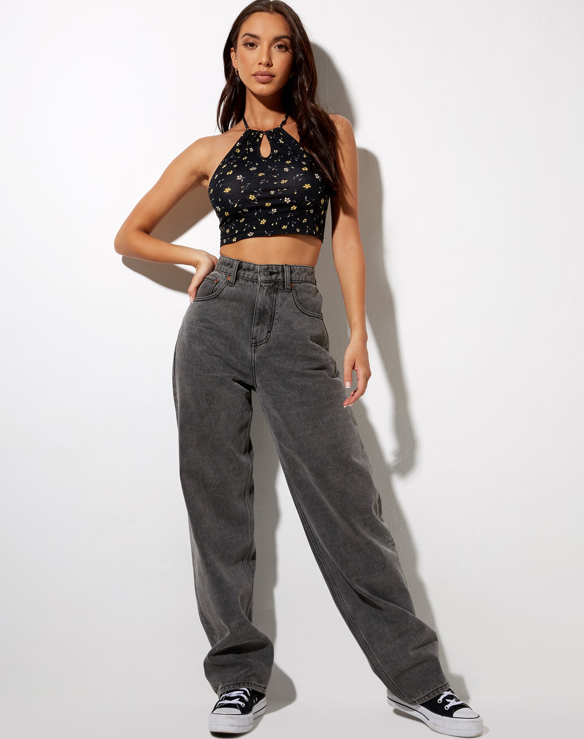 Afbeelding van Lelo Crop Top in Pretty Petal Zwart