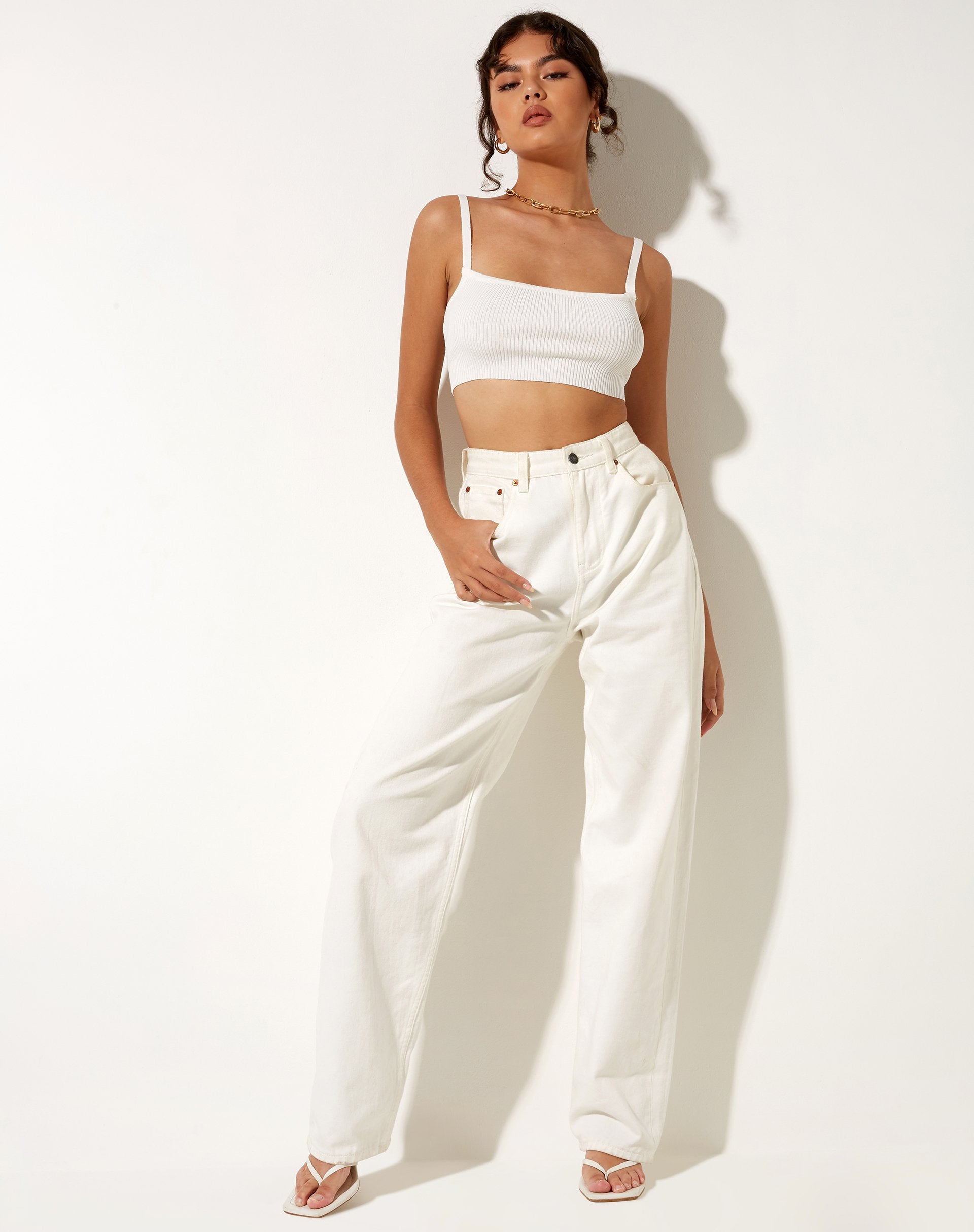 Afbeelding van Lemia Bralette Top in Rib Star Wit