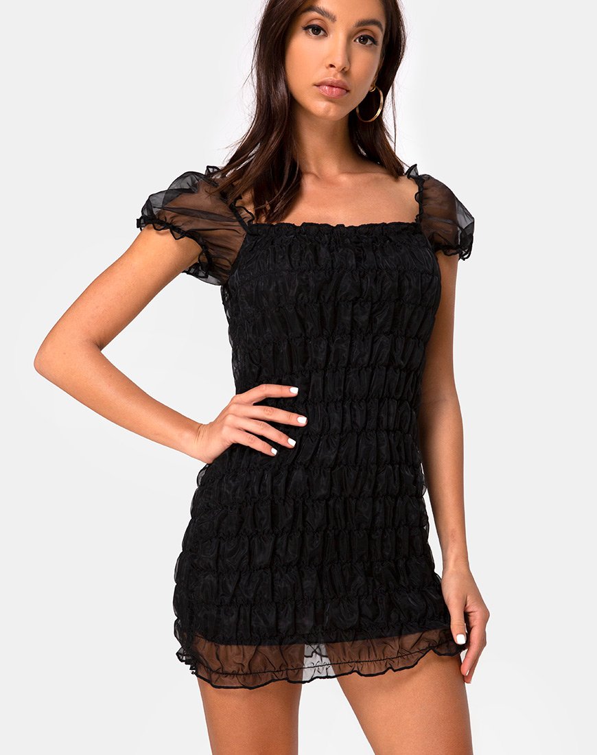 Afbeelding van Lenira Jurk in Zwart Organza
