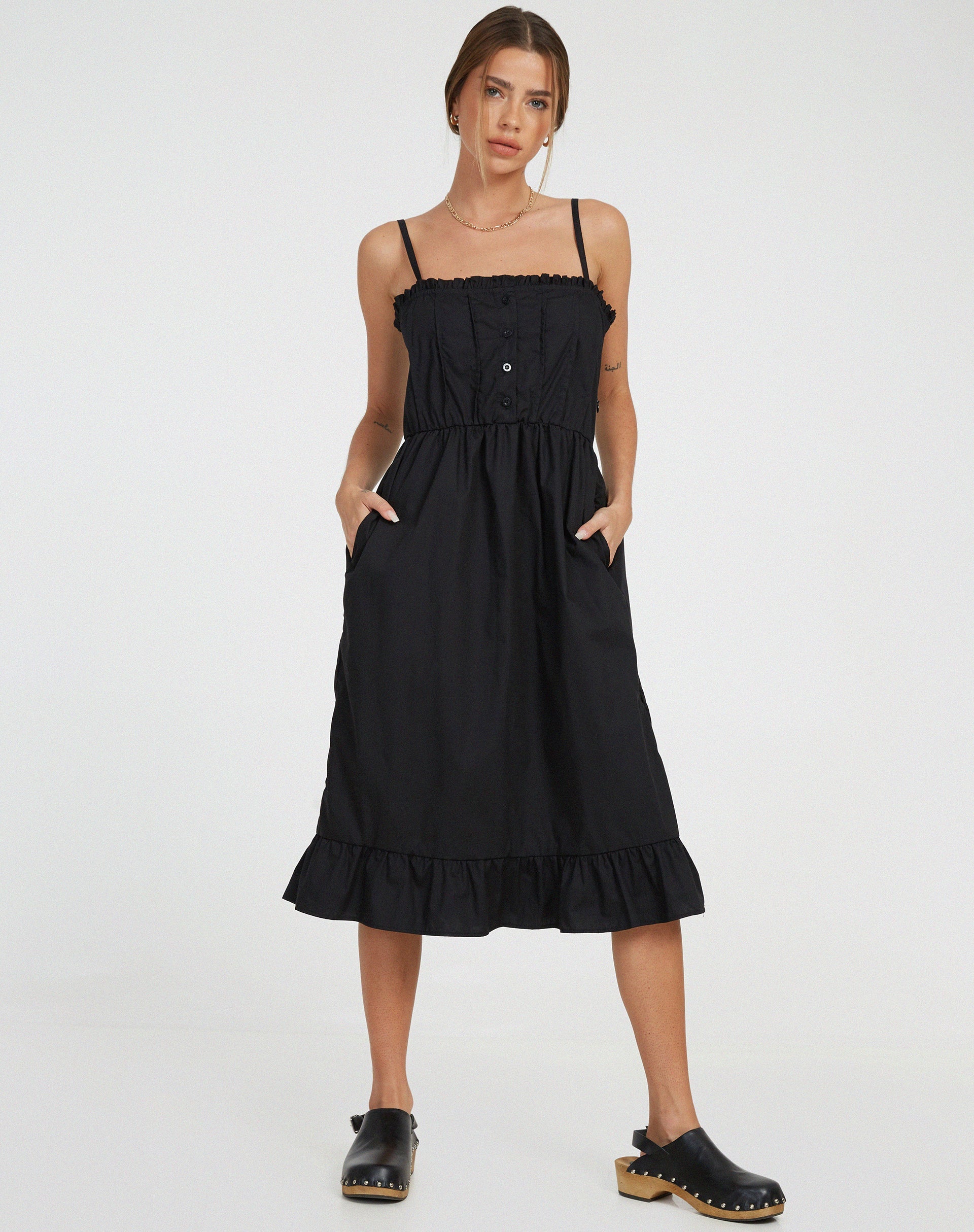Afbeelding van Lennox Midi Dress in Zwart