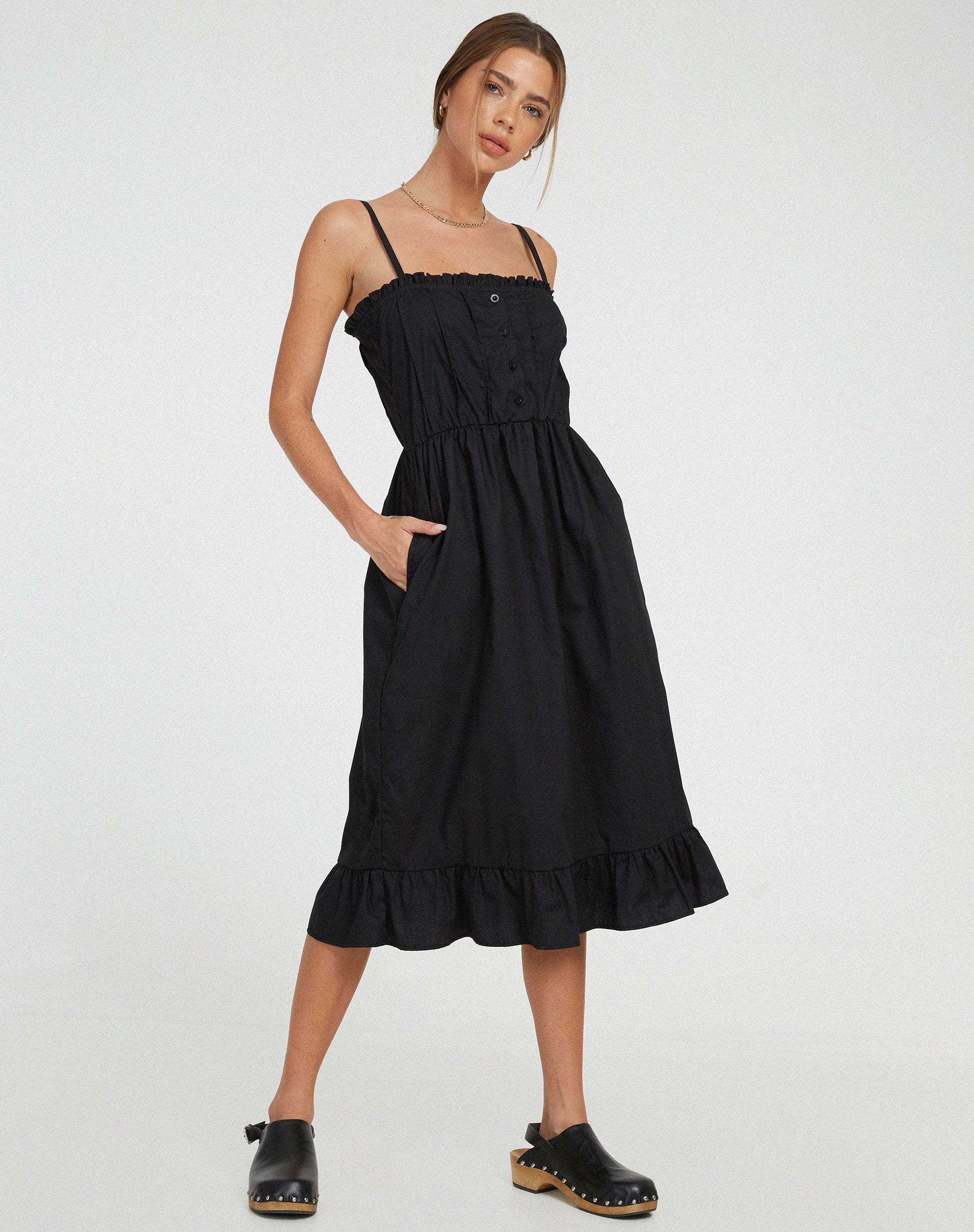 Afbeelding van Lennox Midi Dress in Zwart