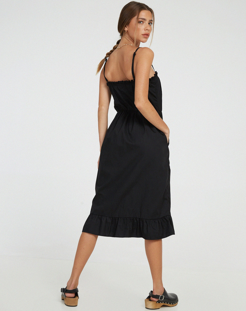 Lennox Midi Dress in Zwart