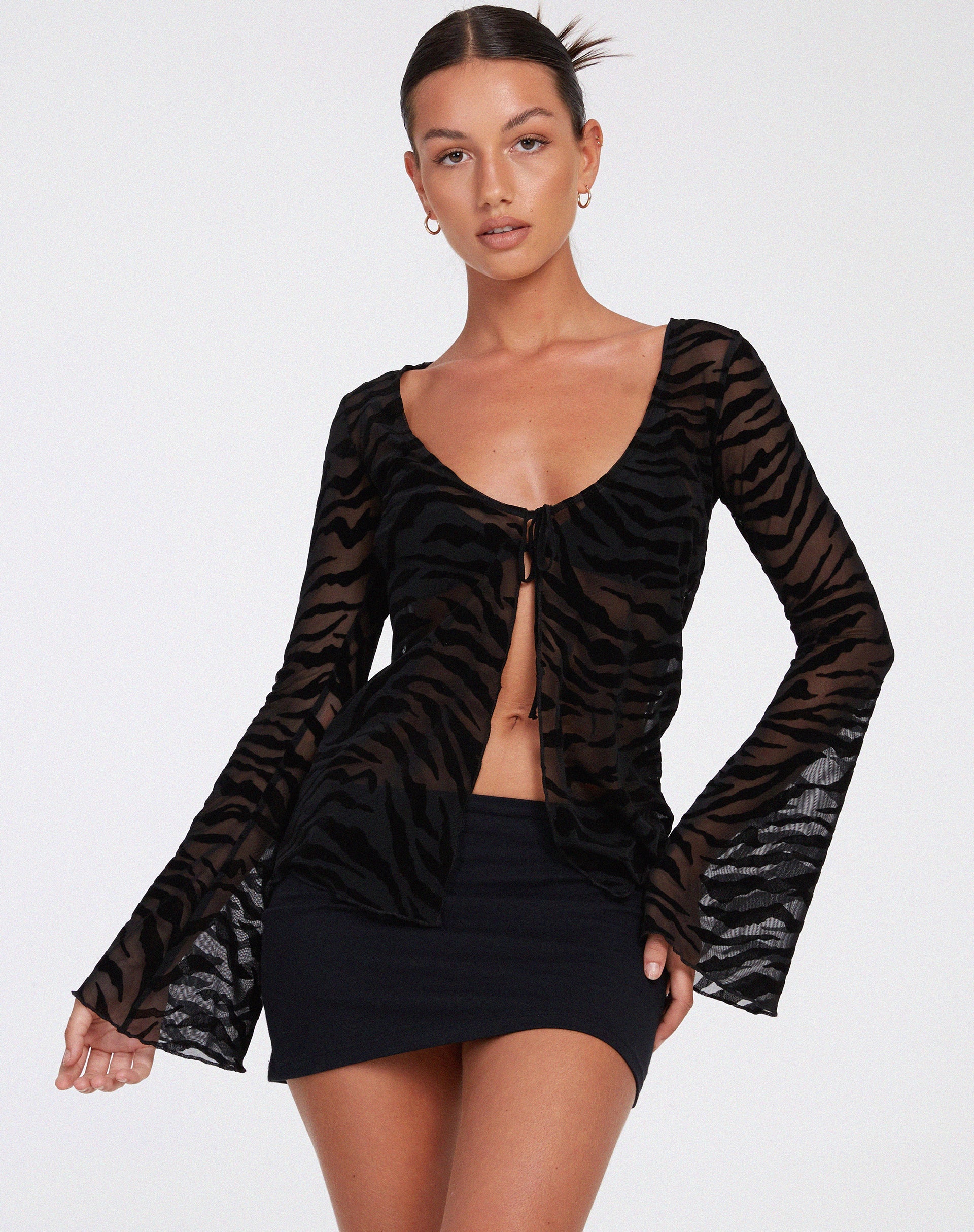 BEELD VAN Leony Cardi in Zebra Flock Zwart