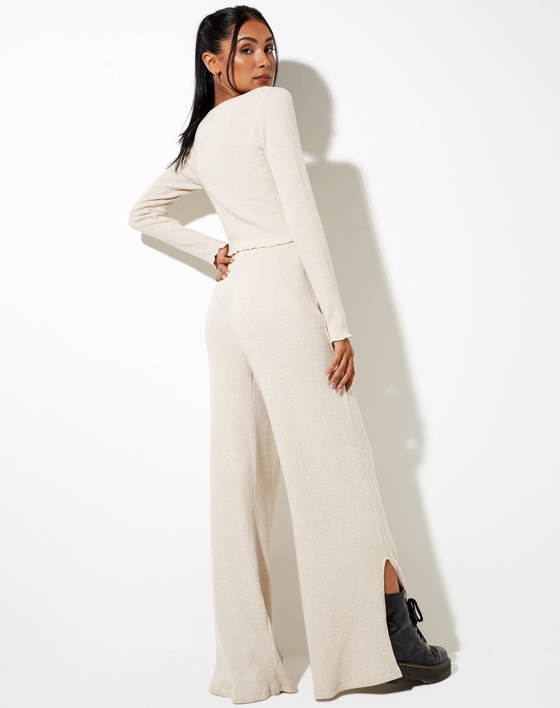 Afbeelding van Lesia Top in Rib Oatmeal
