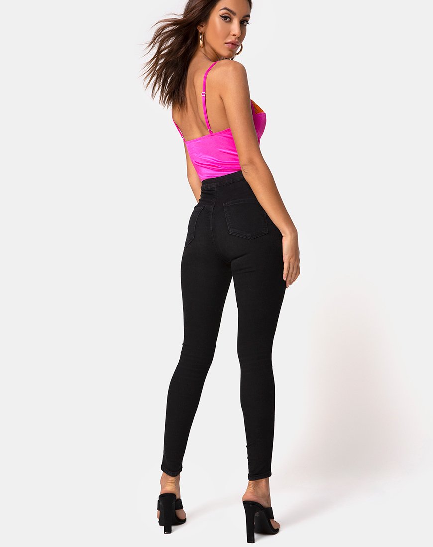 Afbeelding van Letta Bodice in Roze met Oranje Kant