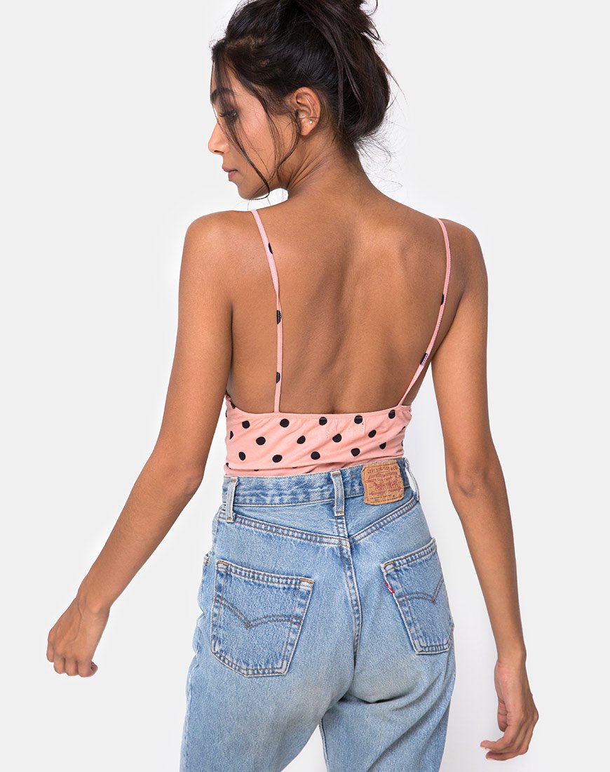 Afbeelding van Leva Bodice in New Polka Nude Zwart