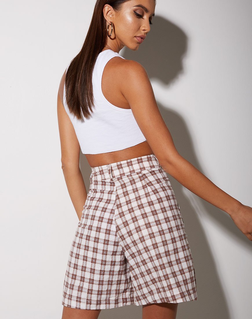 Lexta short in schaakmat bruin