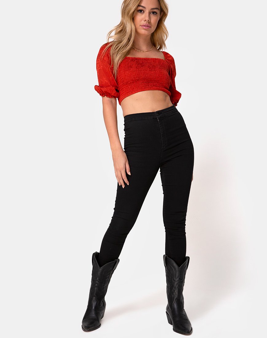 Afbeelding van Lilian Crop Top in Satin Rose Rust