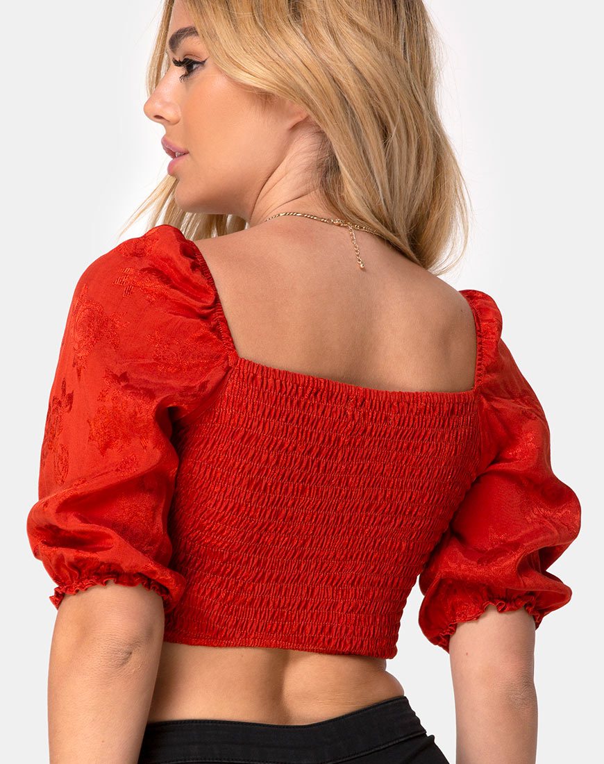 Afbeelding van Lilian Crop Top in Satin Rose Rust