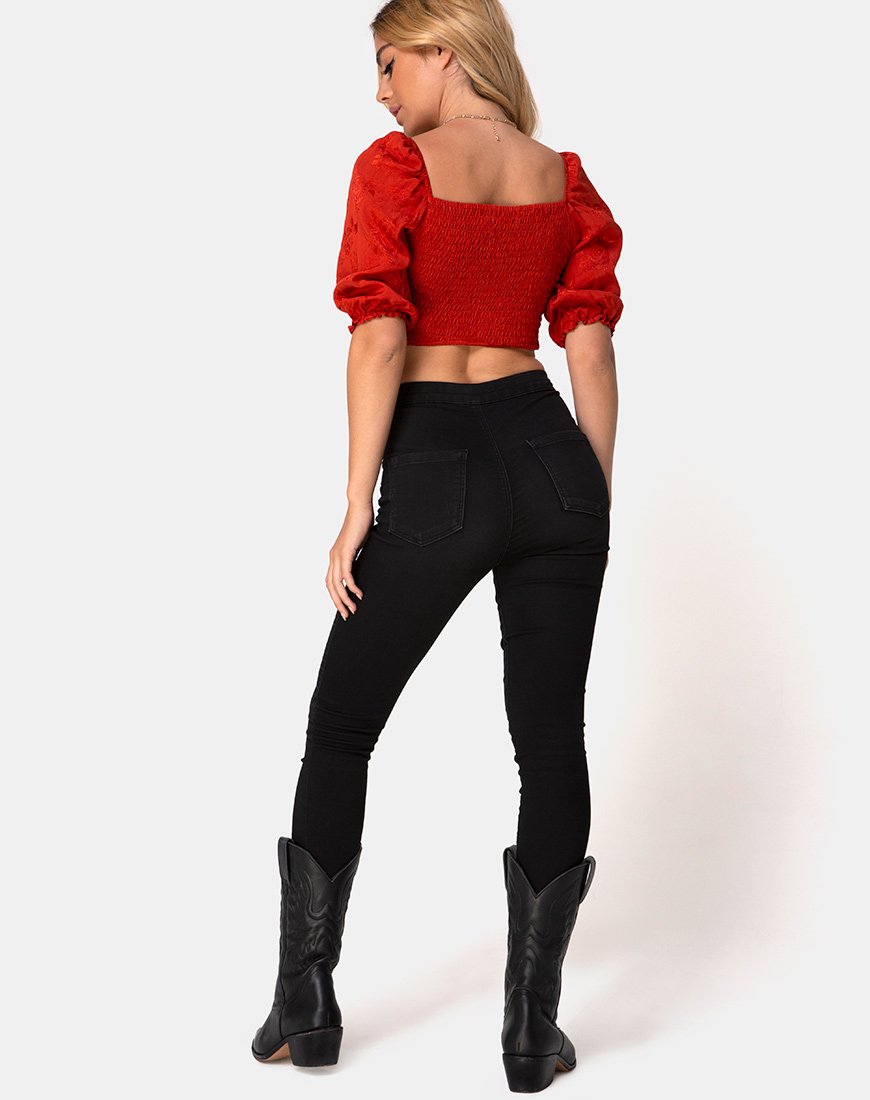 Afbeelding van Lilian Crop Top in Satin Rose Rust
