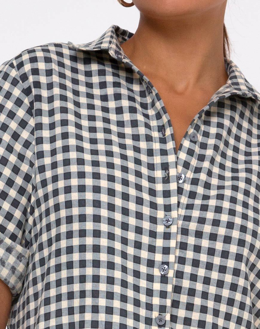 Afbeelding van Lista Overhemdjurk in Gingham Crème