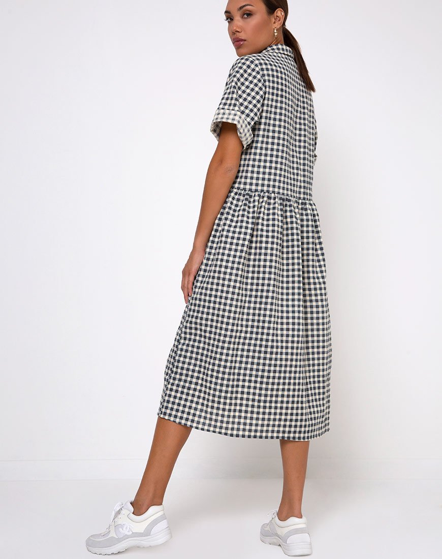 Lista Overhemdjurk in Gingham Crème