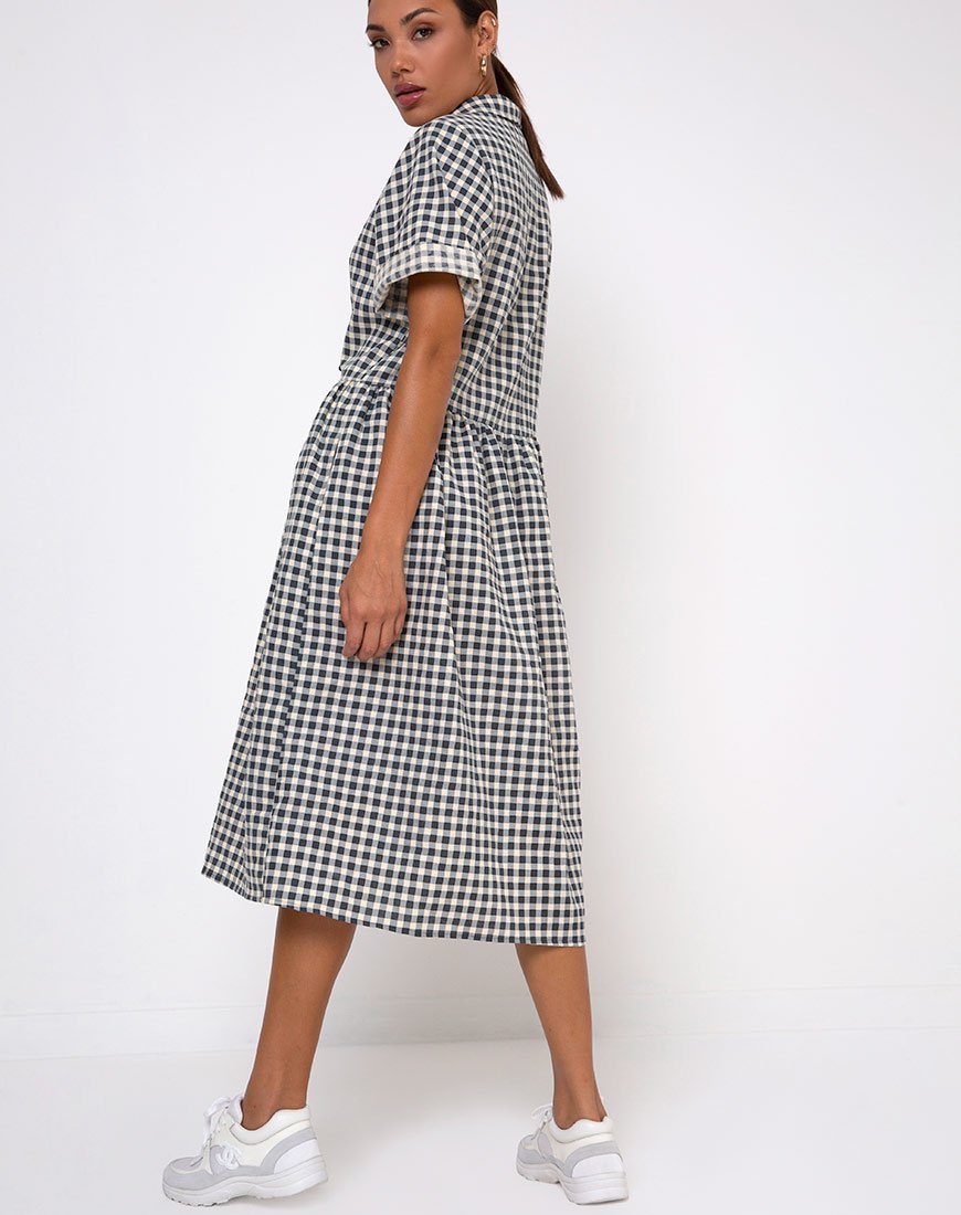 Afbeelding van Lista Overhemdjurk in Gingham Crème