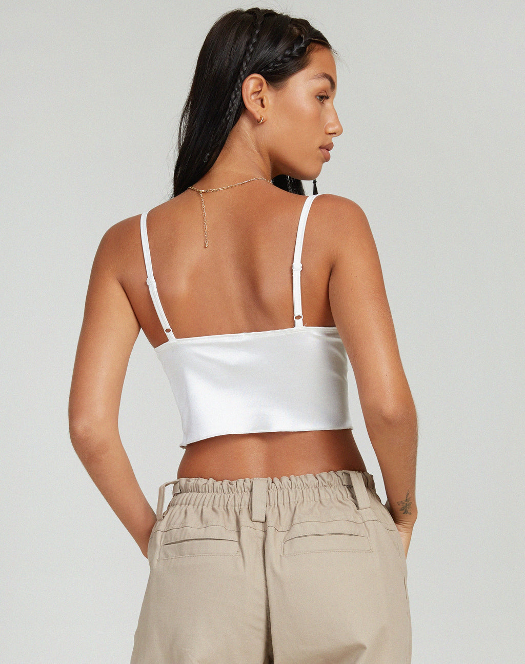Litasa Corset Top in Satijn Ivoor