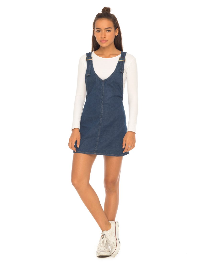 Afbeelding van Litton Pinafore Jurk in Denim Indigo