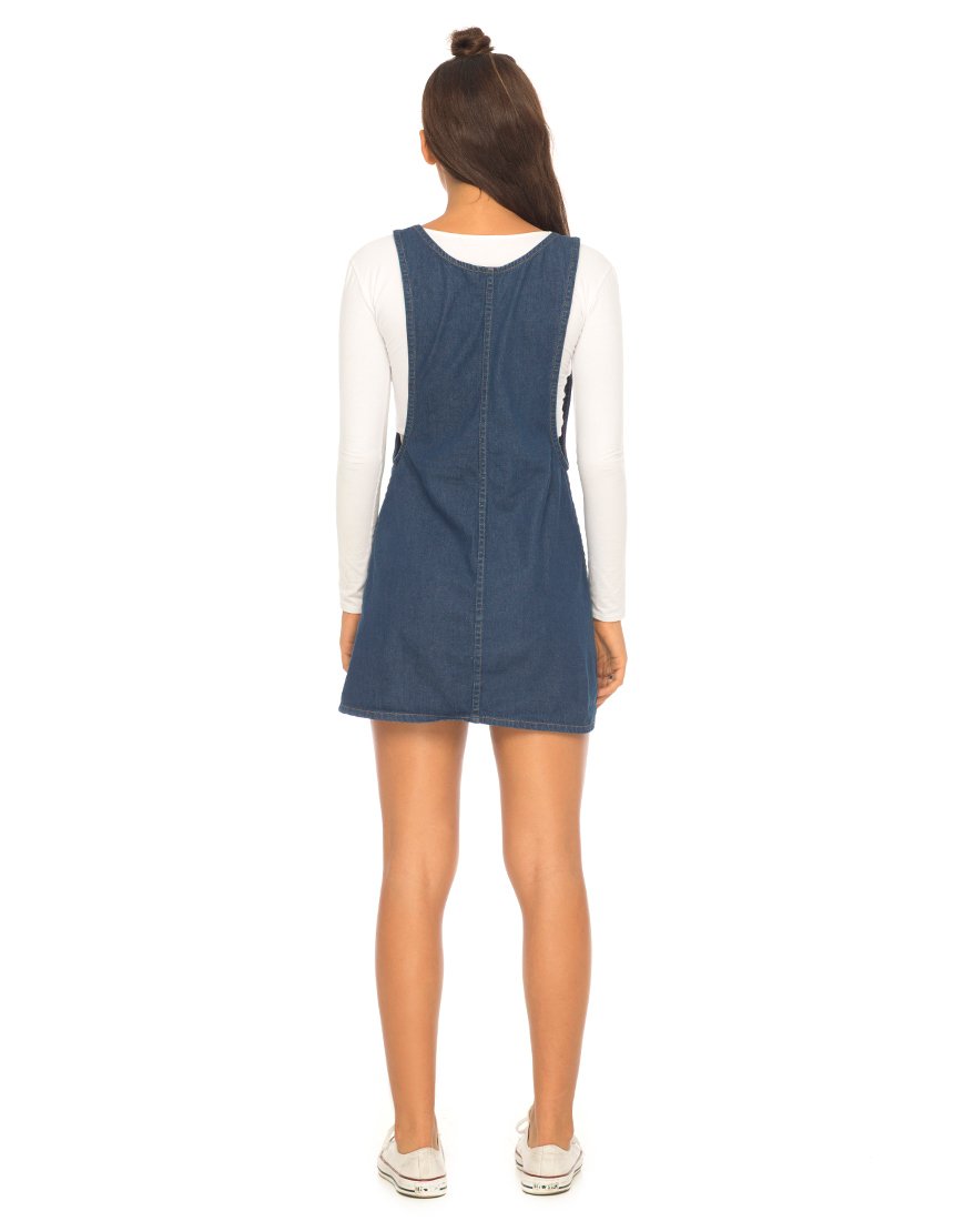 Afbeelding van Litton Pinafore Jurk in Denim Indigo