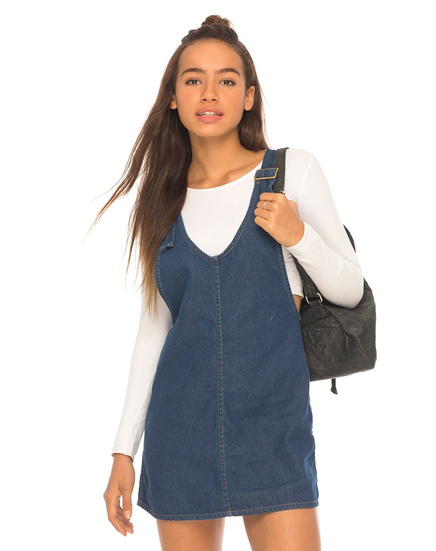 Afbeelding van Litton Pinafore Jurk in Denim Indigo