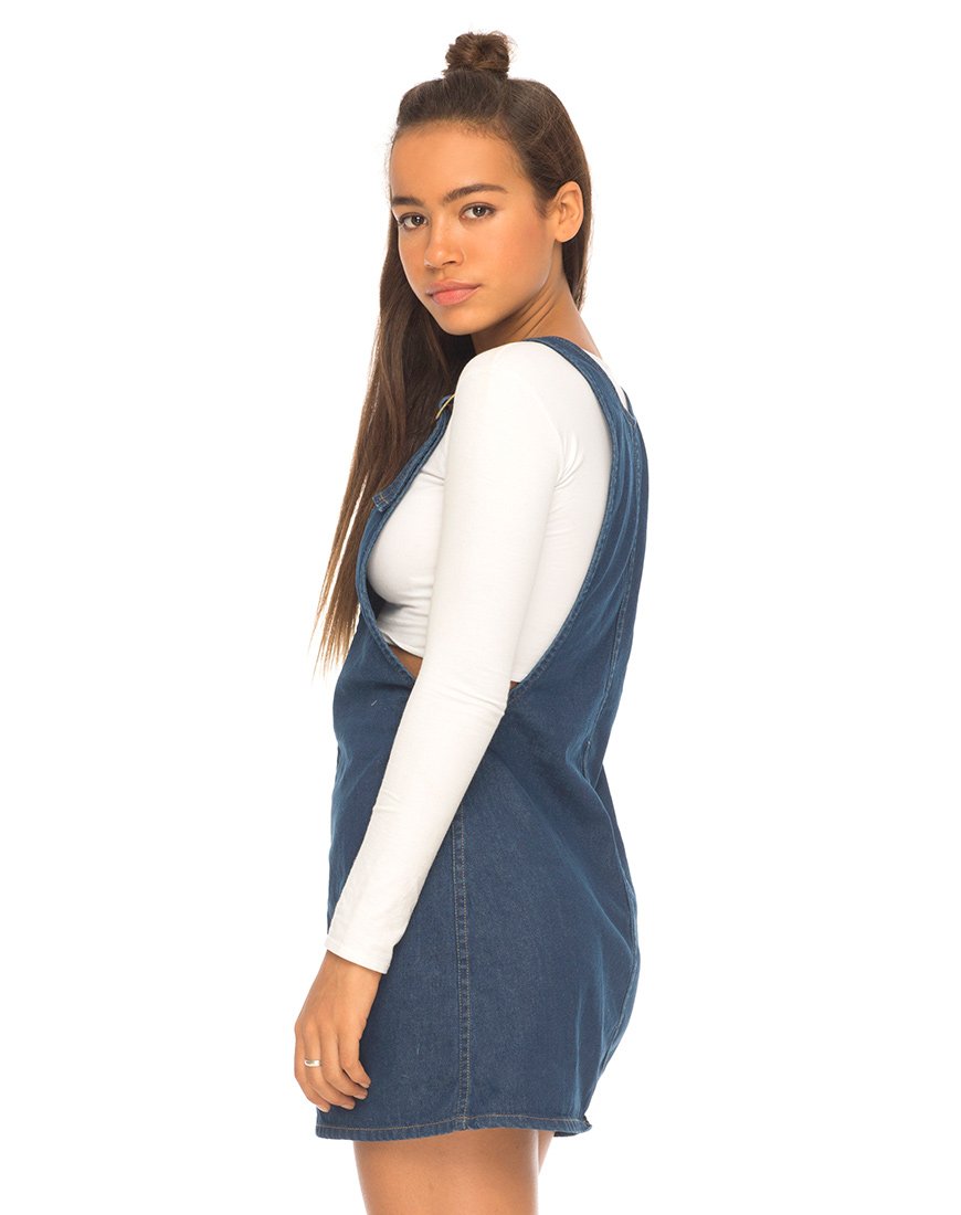 Afbeelding van Litton Pinafore Jurk in Denim Indigo