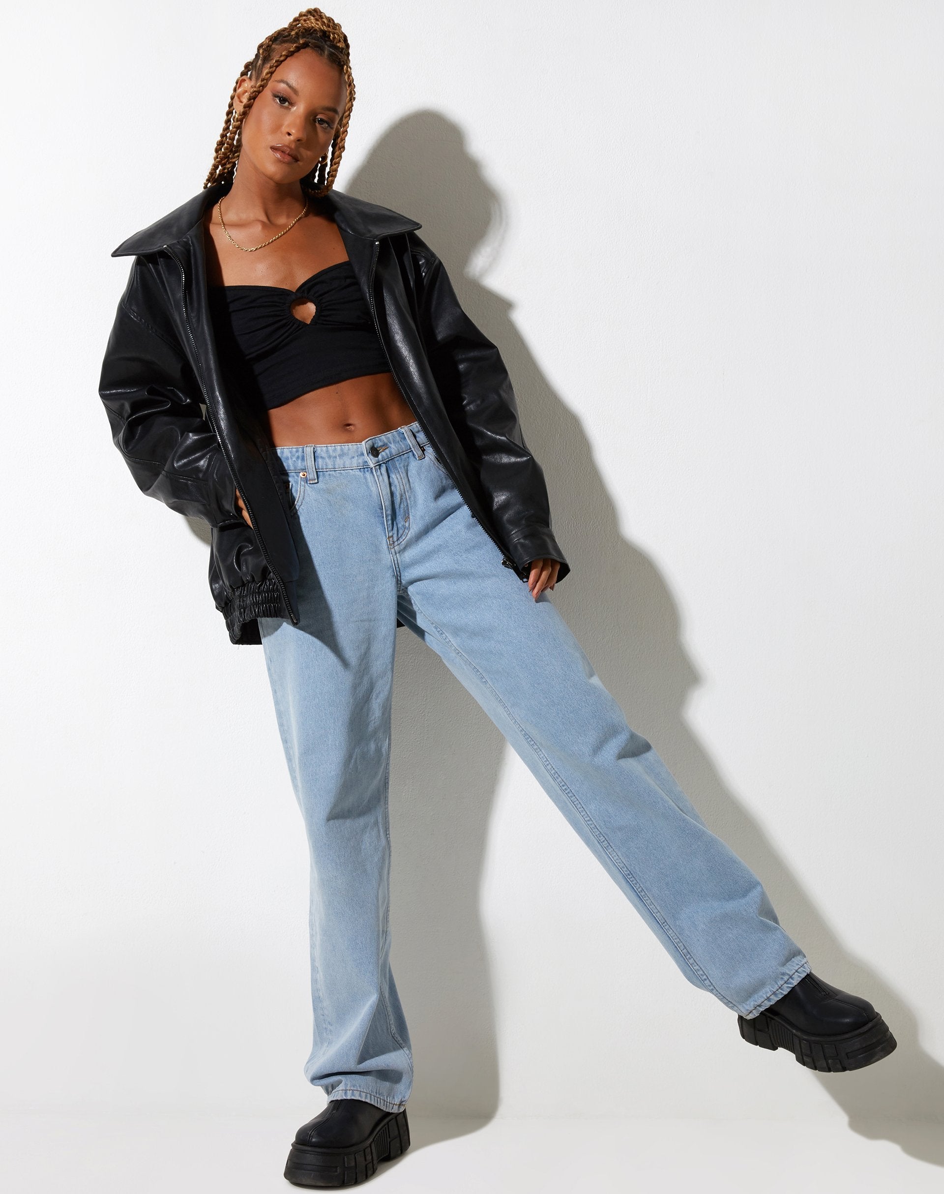 Afbeelding van Loca Crop Top in Lycra Zwart